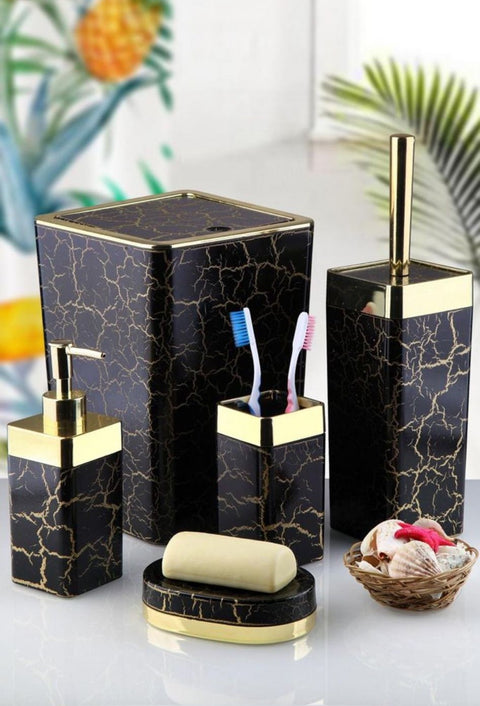 ENSEMBLE D'ACCESSOIRES EN MARBRE POUR SALLE DE BAINS